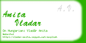 anita vladar business card
